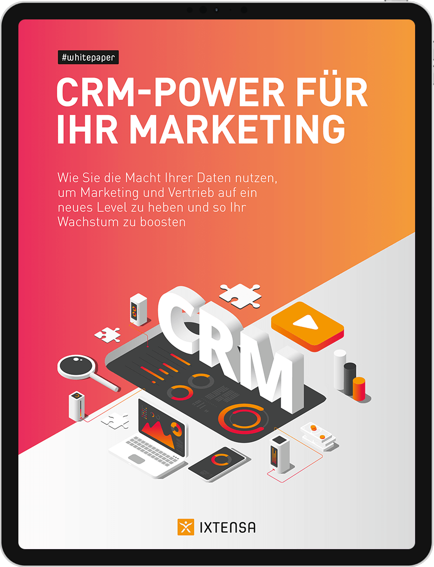 Academy Mockup Whitepaper CRM-Power für Ihr Marketing iPad